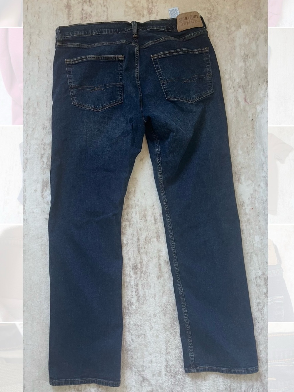 Signature by Levi Strauss Men’s Straight Leg Jeans W36 L30 Dark Wash